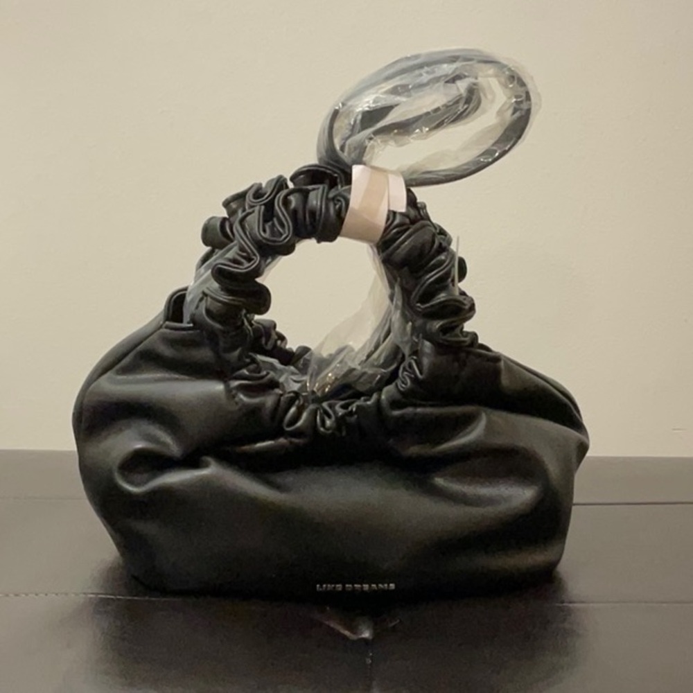 Luxe Designs Black Gathered Shoulder Bag